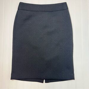 Banana Republic Black Textured Mini Pencil Skirt Office Career size 0 Petite
